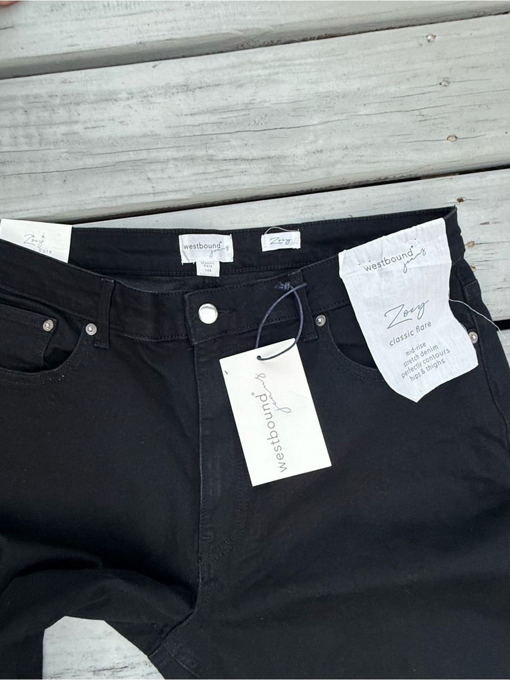 Westbound NWT Black Zoey Classic Flare Jeans sz 16r - Picture 4 of 5